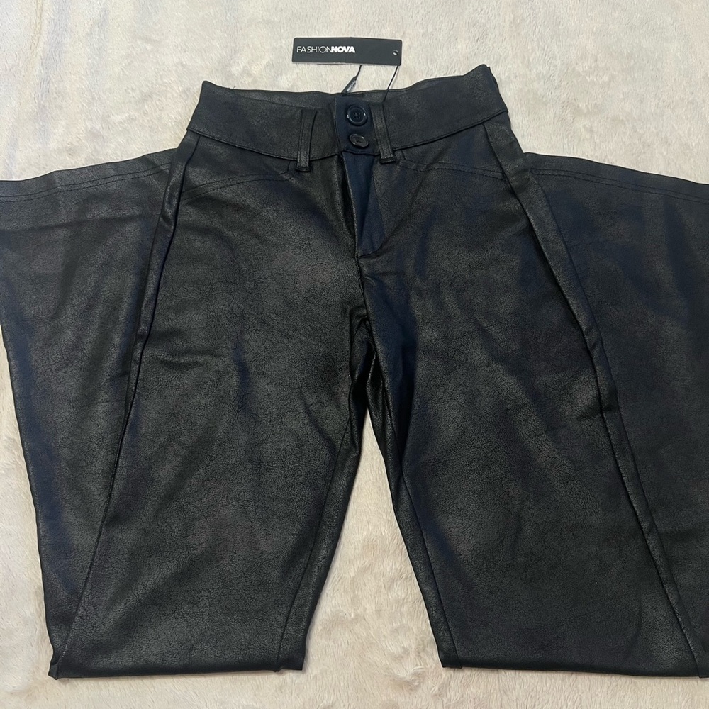Fashion Nova Black Faux Leather Pants